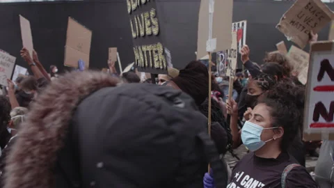 Black Lives Matter Protest (US Embassy, London) Stock Footage 137012133