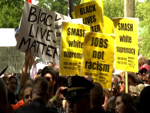 Black Lives Matter protests against the KKK  Stock Footage