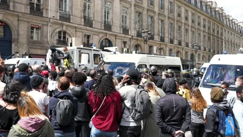 Black Lives Matter protests Paris, France Clip 16 Stock Footage 132316048