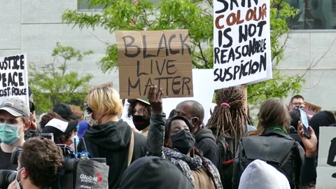 Black lives matter sign during protest Stock Footage 132437429