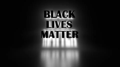 Black lives matter slogan 3D  White bloom Backlight Stock Illustration