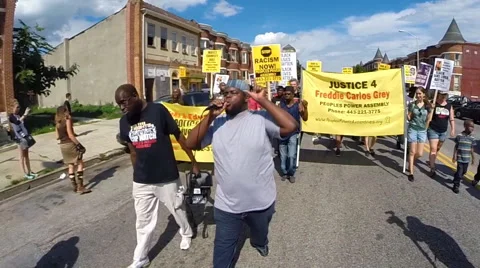 Black Lives Matter in slow motion Clip 3 of 4 Stock Footage 53549677
