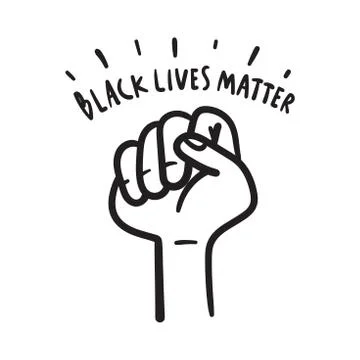 Black lives matter. Text message for protest action hand drawn doodle. Stock Illustration