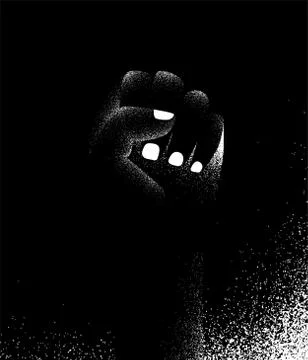 Black Lives Matter vector poster background. Human hand fist pointing up Ilustração Stock