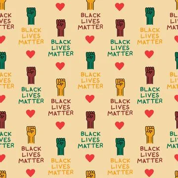 Black lives matter vector repeat pattern background design Stock Illustration