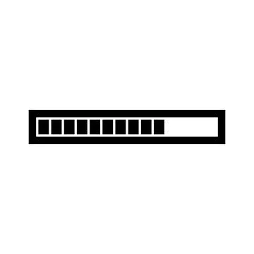 Black loading bar icon with segments isolated on transparent background for web Stock Illustration