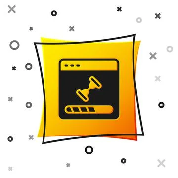 Black Loading a data window with a progress bar icon isolated on white 库存插图