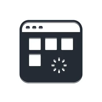 Black Loading a data window with a progress bar icon isolated on white back.. Ilustración de archivo