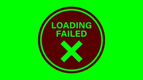 Black loading failed icon red flash animation 스톡 동영상 345008014