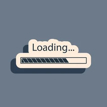 Black Loading icon isolated on grey background. Progress bar icon. Long shadow Illustrazione stock