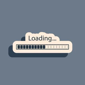 Black Loading icon isolated on grey background. Progress bar icon. Long shadow Illustrazione stock