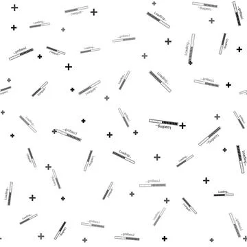 Black Loading icon isolated seamless pattern on white background. Progress bar Stock Illustration