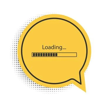 Black Loading icon isolated on white background. Progress bar icon. Yellow Stock Illustration