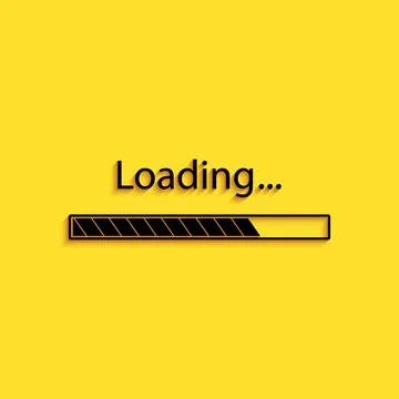 Black Loading icon isolated on yellow background. Progress bar icon. Long shadow Stock Illustration