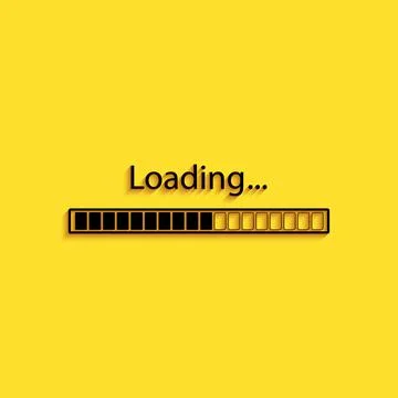 Black Loading icon isolated on yellow background. Progress bar icon. Long shadow Illustrazione stock