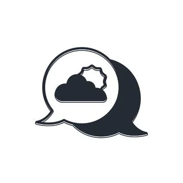 Black Location cloud icon isolated on white background.  Vector Illustrazione stock