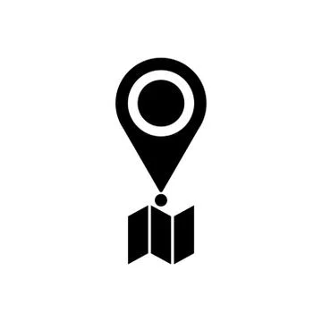 Black location icon vector illustration on white background Stock Illustration