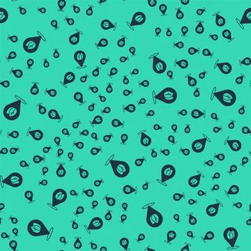 Black Location pin with leaf inside icon isolated seamless pattern on green イラスト素材