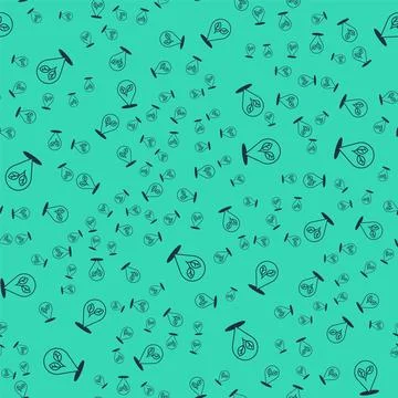 Black Location pin with leaf inside icon isolated seamless pattern on green.. Illustrazione stock