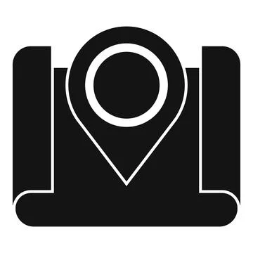 Black location pin marking a point on a map for navigation 스톡 일러스트