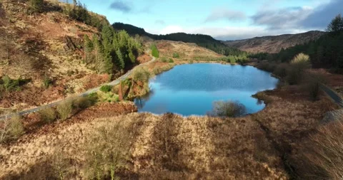 Black Loch in Galloway Forest Stockbeeldmateriaal 240193837