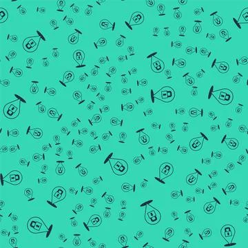 Black Lock icon isolated seamless pattern on green background. Padlock sign イラスト素材