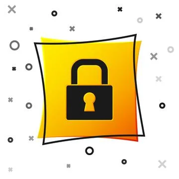 Black Lock icon isolated on white background. Padlock sign. Security, safet.. Stock Illustration
