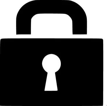 Black lock switch to unlock icon, simple information security flat design Illustrazione stock