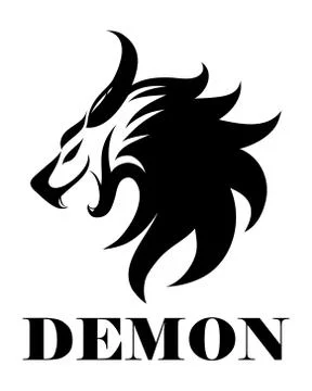 Black logo vector of a demon eps 10 Stock Illustration