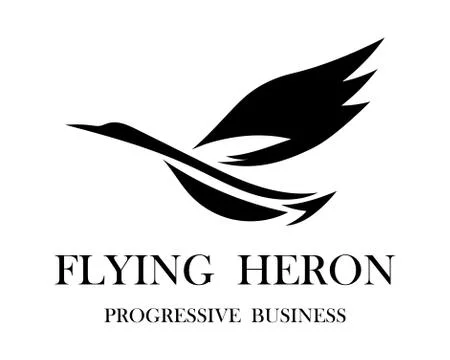 Black logo vector of a flying heron eps 10 Stock Illustration