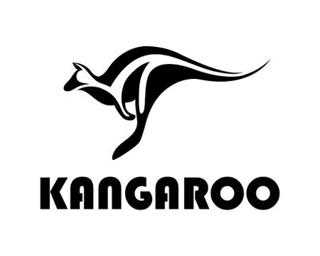 Black logo vector of a kangaroo eps 10 Stock Illustration
