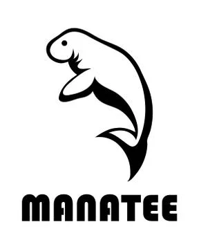 Black logo vector of a manatee eps 10 Stock Illustration