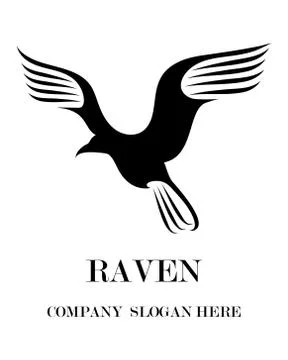 Black logo vector of raven eps 10 Stock Illustration