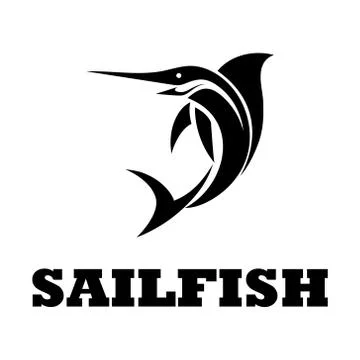 Black logo vector of a sailfish eps 10 Stock Illustration