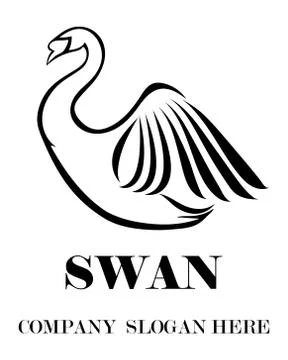 Black logo vector of swan eps 10 Stock Illustration