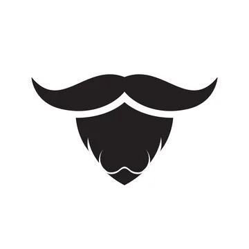Black long mustache with long beard logo design vector graphic symbol icon .. Illustrazione stock