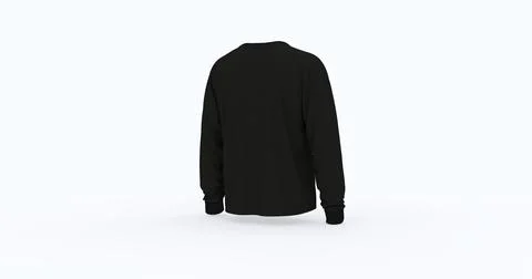 Black long-sleeve sweatshirt mockup for ads branding e-commerce. Unisex blank Stock Illustration