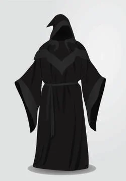 Black long wizard uniform Stock Illustration