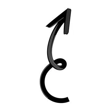 Black looping arrow pointing upwards direction concept 스톡 일러스트