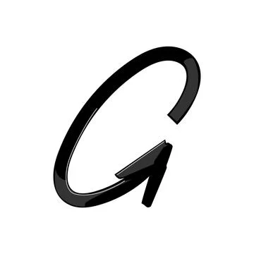 Black looping arrow showing continuity and refresh concept Illustrazione stock