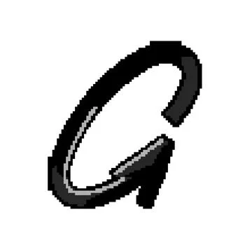 Black looping arrow showing continuity and refresh concept Stock Illustration