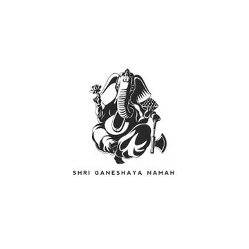 Black lord ganesh vector illustration. Stock Illustration