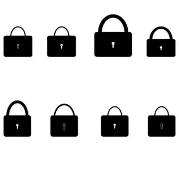 Black lorry - icons set. Stock Illustration