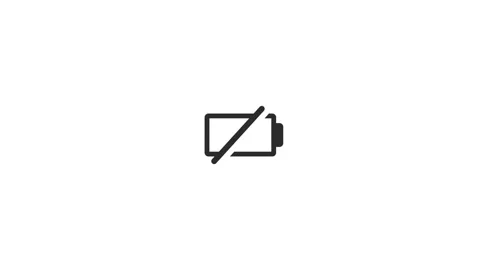 Black low battery warning icon on a white background. Stock Footage 334159006