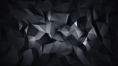 Black low poly 3D surface seamless loop animation 4k UHD (3840x2160) Stock Footage 76595585