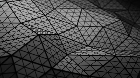 Black low poly shape seamless loop 3D render animation 4k UHD 3840x2160 스톡 동영상 94489319