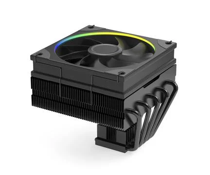 Black low profile computer processor cooler 库存插图