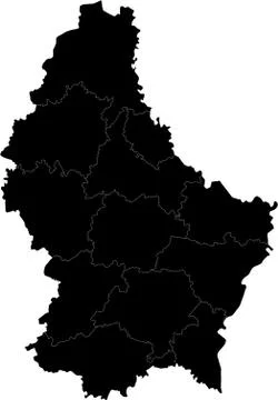 Black Luxembourg map Stock Illustration
