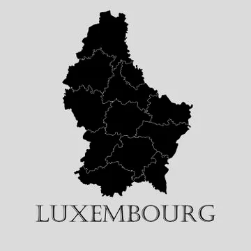 Black Luxembourg map - vector illustration Stock Illustration
