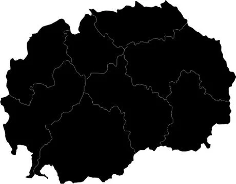 Black Macedonia map Stock Illustration